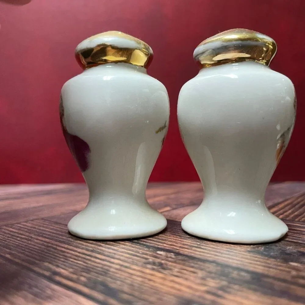 Vintage 1950s Souvenir Colonial Salt & Pepper Shakers (Set of 4) Pres.Washington